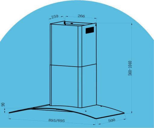 Máy Khử Mùi Ống Khói TOMATE TOM 3159 70 cm