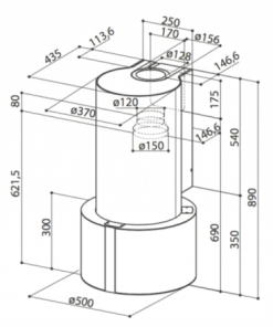 MÁY HÚT MÙI TREO TƯỜNG FABER CASSIOPEA - 6 MÁY HÚT MÙI TREO TƯỜNG FABER CASSIOPEA - 5
