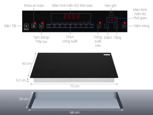 Bếp từ đôi PRAMIE PRMY-2205