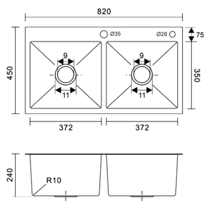 CHẬU RỬA SEVILLA SV-8245N1