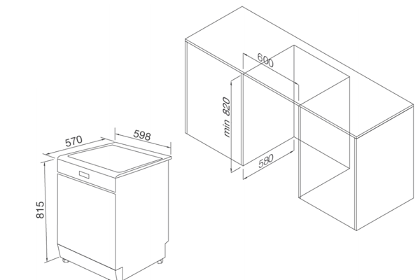 Máy rửa chén độc lập Dishwasher TOM 6012