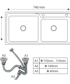 Chậu rửa bát Giovani GS-7842 PM - 10 Chậu rửa bát Giovani GS-7842 PM - 9