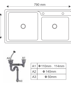 Chậu rửa bát Giovani GS-8245 PM - 9