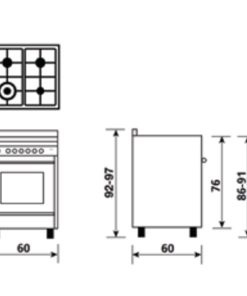 BẾP GA 4 LÒ KẾT HỢP LÒ NƯỚNG 60CM ROSIERES MQ6613VI - 9