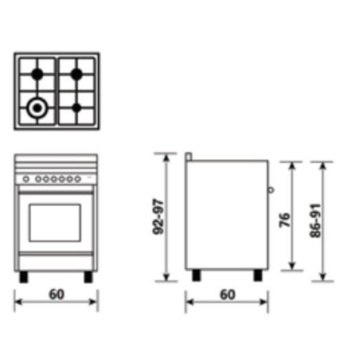 BẾP GA 4 LÒ KẾT HỢP LÒ NƯỚNG 60CM ROSIERES MQ6613VI - 5