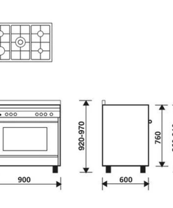 BẾP GA 5 LÒ KẾT HỢP LÒ NƯỚNG 90CM ROSIERES MQB612VI - 8 BẾP GA 5 LÒ KẾT HỢP LÒ NƯỚNG 90CM ROSIERES MQB612VI - 7