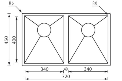 CHẬU RỬA 2 HỐ - ÂM BÀN ROSIERES 011919FILOQUADRA - 3
