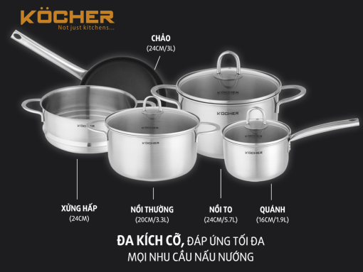 BỘ NỒI 5 MÓN KOCHER MUNICH