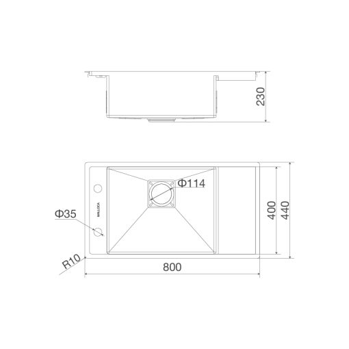 CHẬU RỬA CHÉN MALLOCA MS-6303 WST