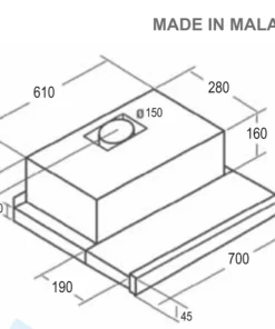 Máy hút khử mùi PRAMIE ALH-700 - 6 Máy hút khử mùi PRAMIE ALH-700