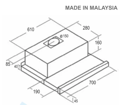 Máy hút khử mùi PRAMIE ALH-700