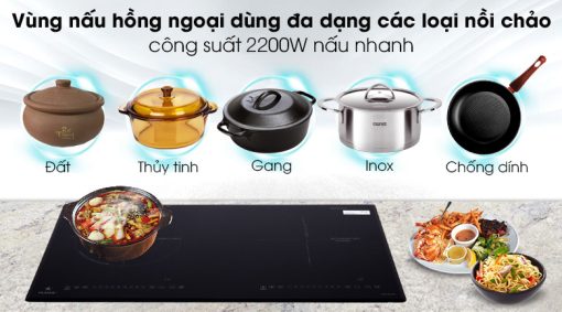 Bếp từ hồng ngoại đôi PRAMIE PRMY-2108