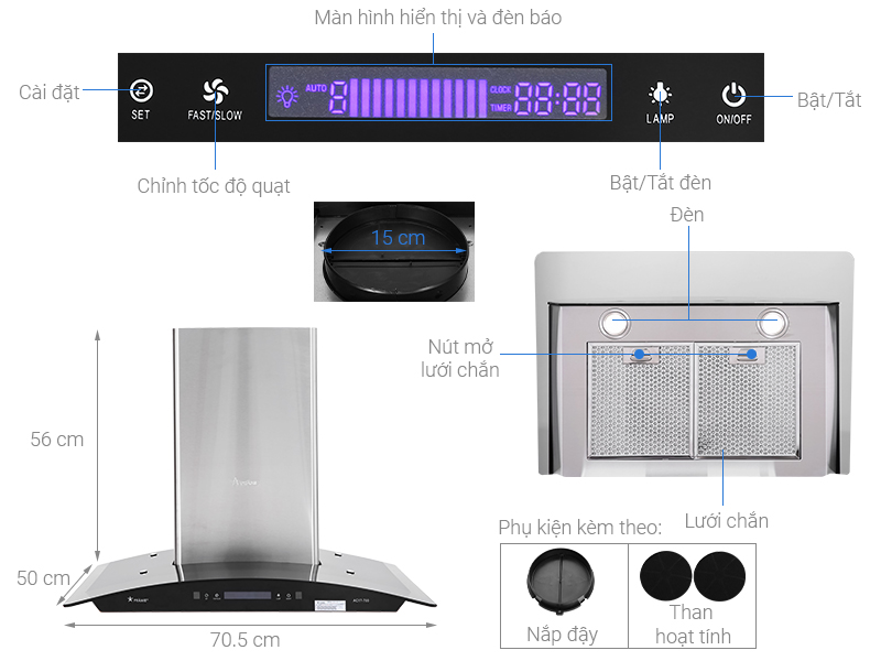 Máy hút khử mùi PRAMIE AC17-700 AIR