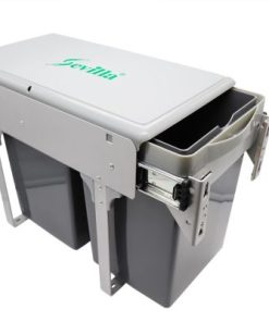 THÙNG RÁC 2 NGĂN RAY TRƯỢT MÀU GHI SEVILLA SV-TR22X