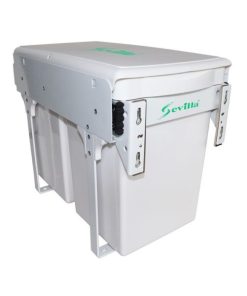 THÙNG RÁC 2 NGĂN RAY TRƯỢT MÀU TRẮNG SEVILLA SV-TR22T