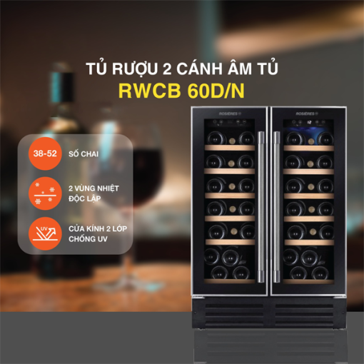 TỦ RƯỢU 2 CÁNH ÂM TỦ ROSIERES RWCB60D/N - 7