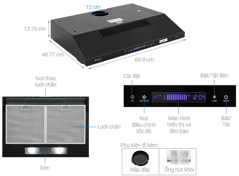 Máy hút khử mùi PRAMIE CH22-700