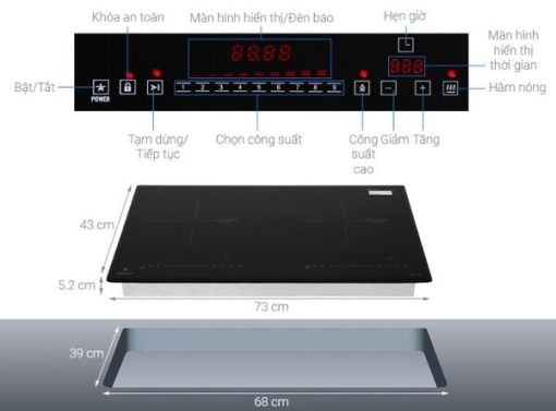 Bếp từ đôi PRAMIE PRMY-2208