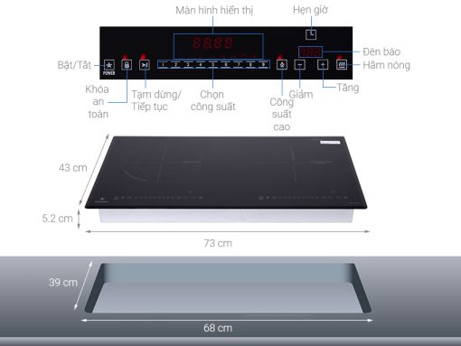 Bếp từ hồng ngoại đôi PRAMIE PRMY-2108
