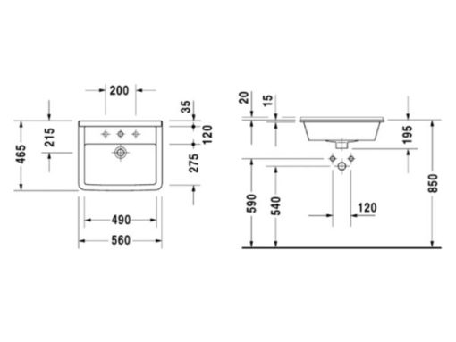 Lavabo âm bàn Duravit Starck 3 HAFELE 588.45.084 - 5