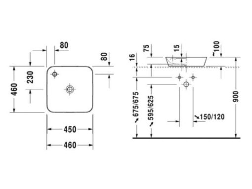 Chậu rửa mặt Lavabo Duravit HAFELE 588.45.241 - 1