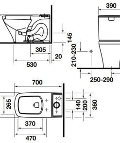Bồn cầu một khối Durastyle cho Sensowash HAFELE 588.46.452 - 5