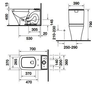 Bồn cầu một khối Durastyle cho Sensowash HAFELE 588.46.452 - 5