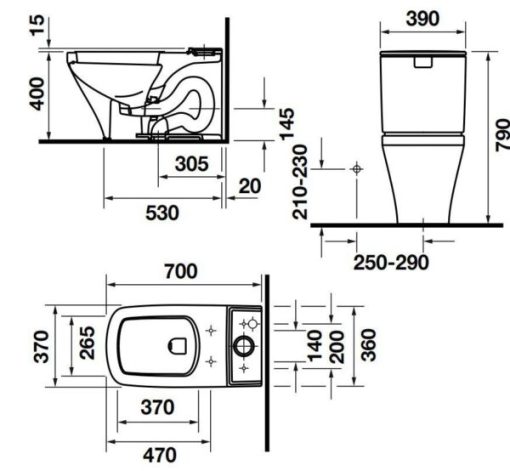 Bồn cầu một khối Durastyle cho Sensowash HAFELE 588.46.452 - 3