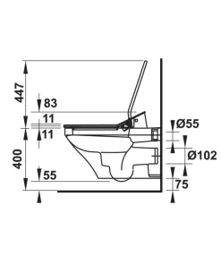 Bồn cầu treo tường Duravit HAFELE 588.45.385 - 14 Bồn cầu treo tường Duravit HAFELE 588.45.385 - 13