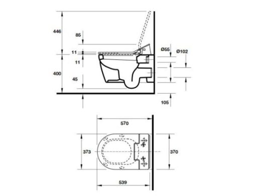 Bồn cầu treo tường Me By Starck Duravit 588.46.406 - 5
