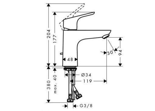 VÒI LAVABO HANSGROHE FOCUS 100 589.29.224 - 3