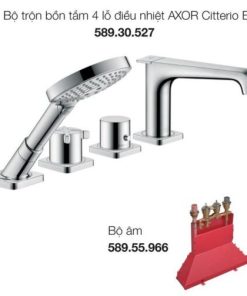 TRỌN BỘ BỘ TRỘN BỒN TẮM 4 LỖ ĐIỀU NHIỆT AXOR CITTERIO E HAFELE 589.30.530