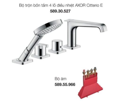 TRỌN BỘ BỘ TRỘN BỒN TẮM 4 LỖ ĐIỀU NHIỆT AXOR CITTERIO E HAFELE 589.30.530 - 1
