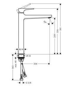 VÒI LAVABO HANSGROHE METROPOL 260 589.50.511 - 6 VÒI LAVABO HANSGROHE METROPOL 260 589.50.511 - 5