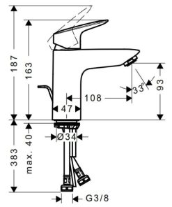 VÒI LAVABO HANSGROHE LOGIS 100 589.52.402 - 5