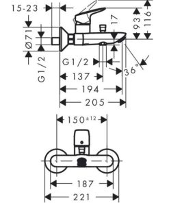 BỘ TRỘN NỔI 2 ĐƯỜNG NƯỚC HANSGHORE LOGIS 589.52.403 - 5