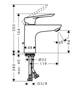 VÒI LAVABO HANSGHORE LOGIS E 100 589.52.428 - 5