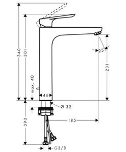 VÒI LAVABO HANSGROHE LOGIS E 230 589.52.429 - 6 VÒI LAVABO HANSGROHE LOGIS E 230 589.52.429 - 5