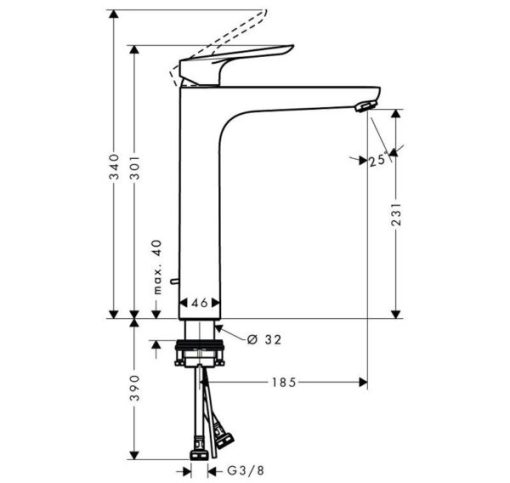 VÒI LAVABO HANSGROHE LOGIS E 230 589.52.429 - 3
