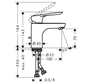 VÒI LAVABO HANSGROHE LOGIS E 70 589.52.430 - 5