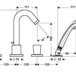 TRỌN BỘ BỘ TRỘN BỒN TẮM 4 LỖ HANSGHORE LOGIS 589.52.437 - 5