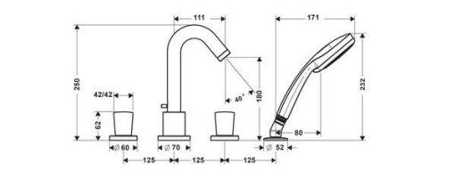TRỌN BỘ BỘ TRỘN BỒN TẮM 4 LỖ HANSGHORE LOGIS 589.52.437 - 3