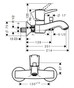 BỘ TRỘN NỔI 2 ĐƯỜNG NƯỚC HANSGROHE METROPOL CLASSIC 589.54.611 - 6 BỘ TRỘN NỔI 2 ĐƯỜNG NƯỚC HANSGROHE METROPOL CLASSIC 589.54.611 - 5