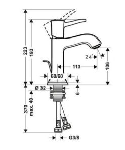 VÒI LAVABO HANSGROHE METROPOL CLASSIC 110 589.54.616 - 5
