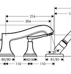 TRỌN BỘ BỘ TRỘN BỒN TẮM 4 LỖ HANSGROHE METROPOL CLASSIC 589.54.620 - 6 TRỌN BỘ BỘ TRỘN BỒN TẮM 4 LỖ HANSGROHE METROPOL CLASSIC 589.54.620 - 5