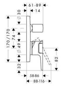 TRỌN BỘ BỘ TRỘN ÂM 2 ĐƯỜNG NƯỚC AXOR CITERRIO E 589.54.808 - 6 TRỌN BỘ BỘ TRỘN ÂM 2 ĐƯỜNG NƯỚC AXOR CITERRIO E 589.54.808 - 5