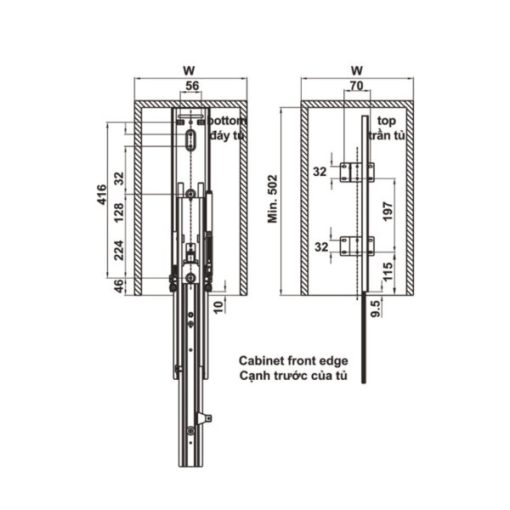 Tủ đồ khô 6 tầng KARA PULL 400mm Hafele 595.80.803 - 9
