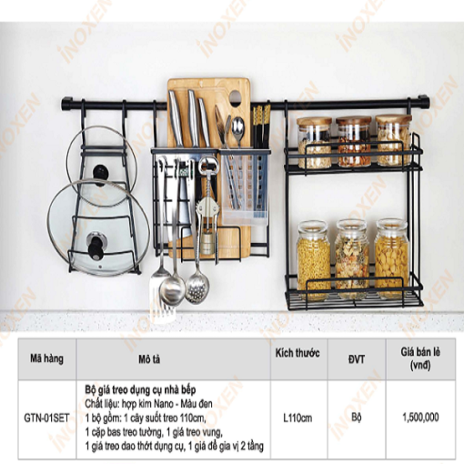 Bộ giá treo dụng cụ nhà bếp INOXEN GTN-01SET - 1