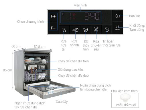 Máy rửa chén bát độc lập Beko DFN28424X - 2