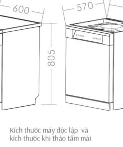 MÁY RỬA BÁT CANZY 16 BỘ MODEL CZ DWS128C16I